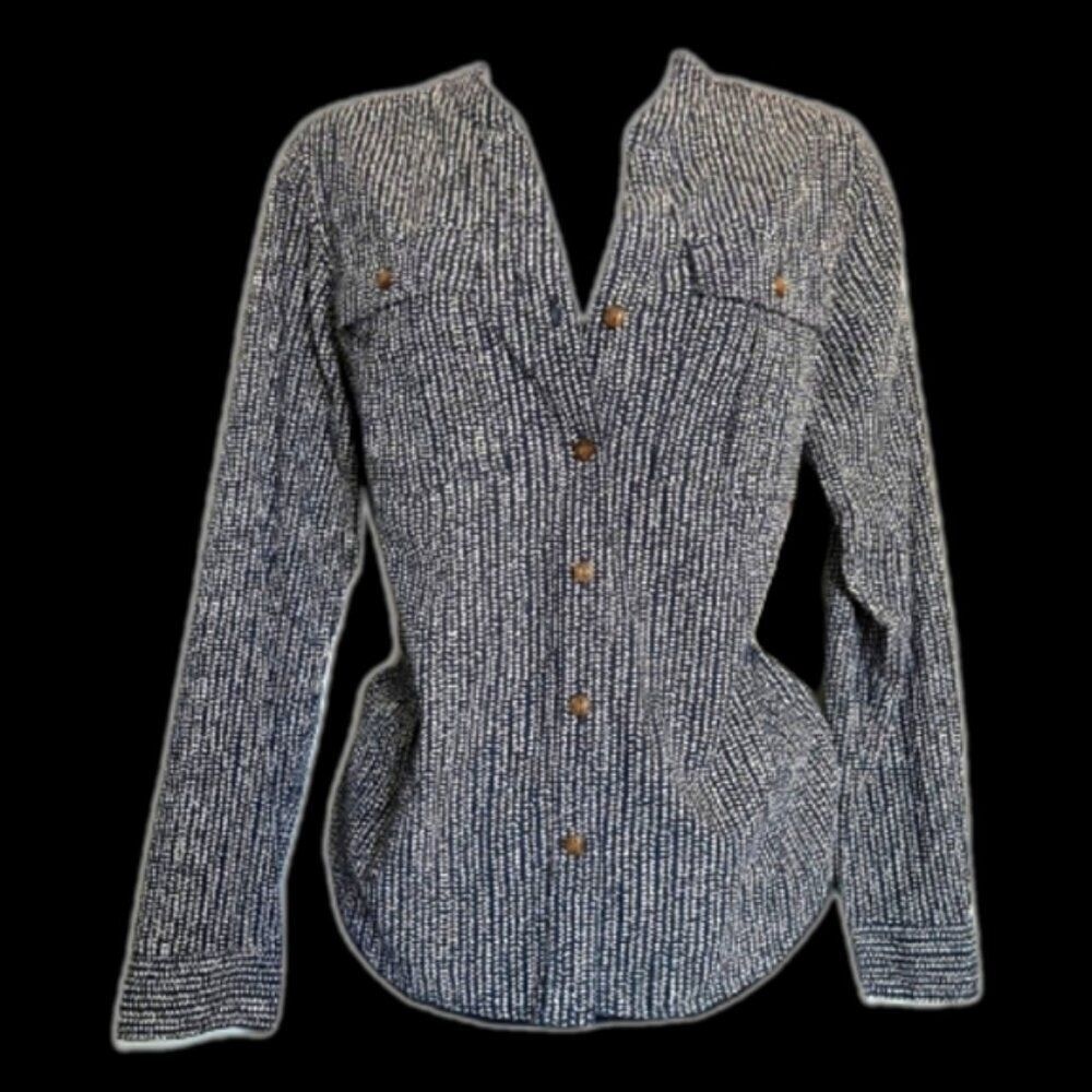 LL Bean Organic Cotton Button Down Blouse Small